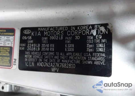 2019 Kia Soul z USA, uszkodzony, nr VIN KNDJN2A27K7682810